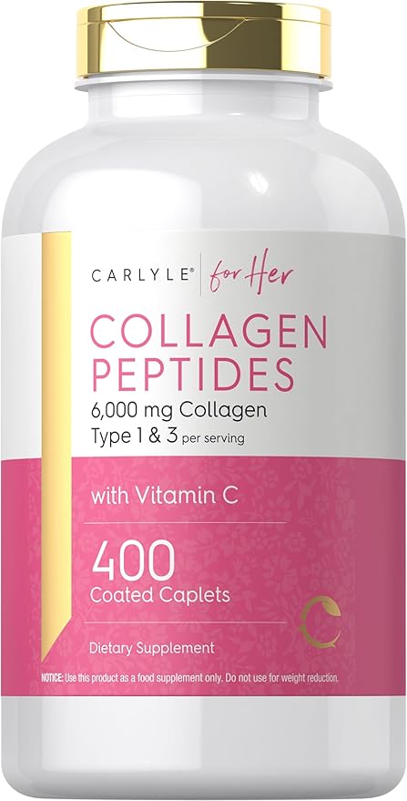 Carlyle Collagen Peptides 6000mg 400 Caplets 1 and 3 |