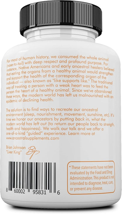 Ancestral Supplements Wild Caught Fish Eggs, 2400mg, Omega-3 Supplement Supports Brain, Heart, Fertility and Inflammatory Health, Whole Food Source of Vitamin D, K2, and A, Non-GMO, 180 Capsules