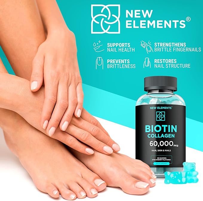 Biotin & Collagen Peptides Gummies 50000mcg + 10000mcg Chewable B7 for
