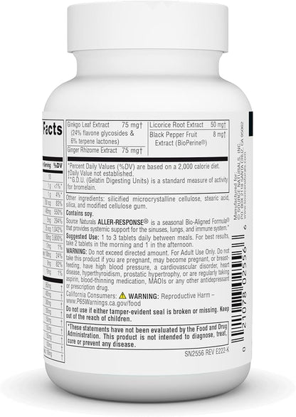 Source Naturals Aller-Response, Seasonal Immune Support* 30 Tablets