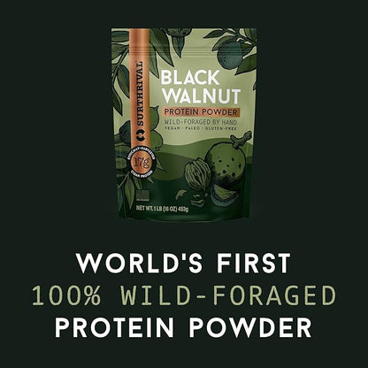 Surthrival: Black Walnut Protein Powder, Wild-Foraged, 17g Protein, 1lb