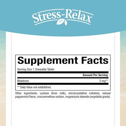Stress-Relax Melatonin 5 mg by Natural 90 chewable (90 servings),