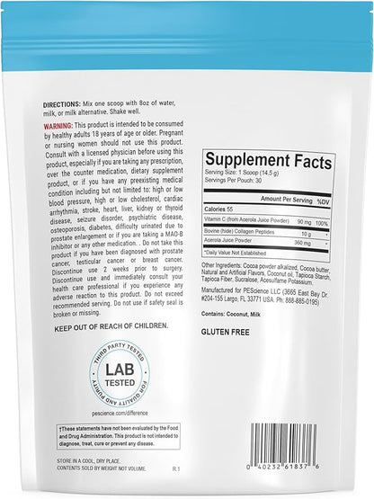 PEScience Collagen Peptides Powder, Hydrolyzed Collagen 30 Servings,