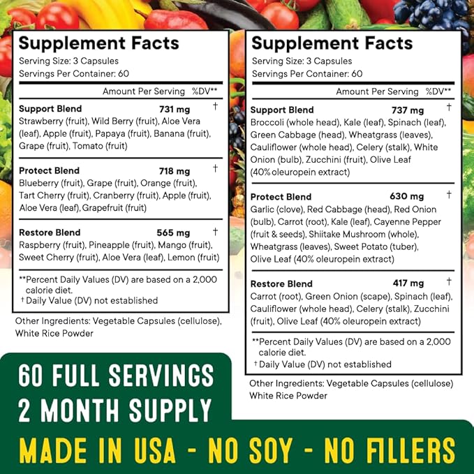 Superfood Fruit and Veggie Supplement 100% Whole (720 Count 4))