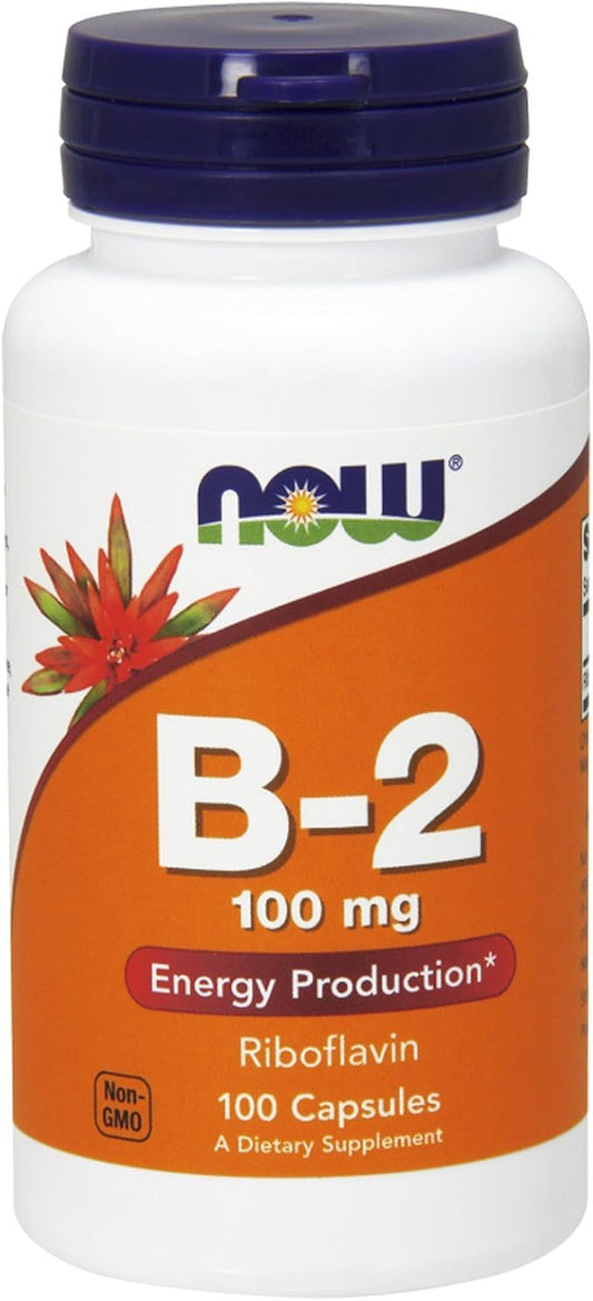 NOW Foods Now Foods, (2 Pack) B-2, 100 100 mg, 100 Capsules