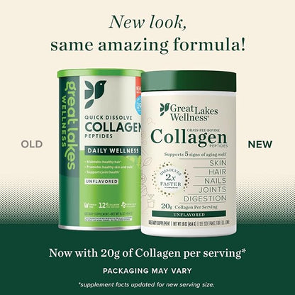 Great Lakes Wellness Collagen Peptides Powder 16oz -