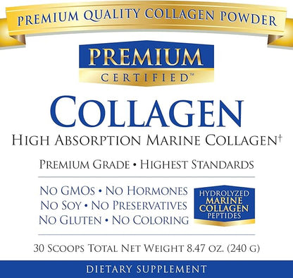 Collagen Powder - Hydrolyzed Pure Marine 30 Scoops 1 Month
