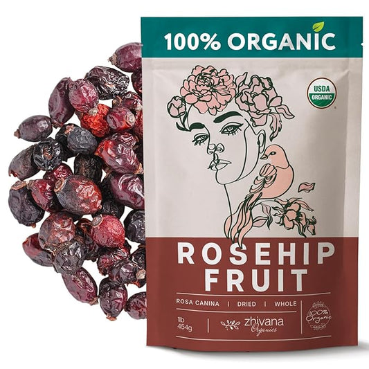 Organic Dried Rose Hips (16 oz.) - Rosehip Tea Organic - Rosehips Dried Organic - Rose Hips Dried - Immune Support - Herbal Tea for Kids & Adults - Caffeine-Free Tea