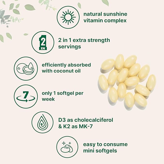 Micro Ingredients Vitamin D3 50,000 IU K2 (MK-7) (MK-7) 200 200 mcg, 240 Virgin 2 in 1 Vitamins
