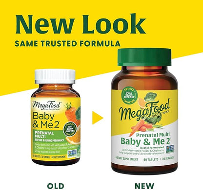 MegaFood Baby & Me 2 Prenatal 120 Tabs (60 Servings)