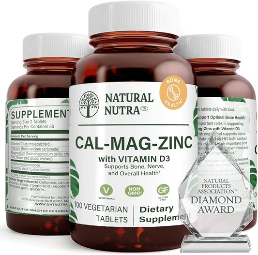 Natural Nutra Calcium Magnesium Zinc Supplement D3 for 100 Count 2)