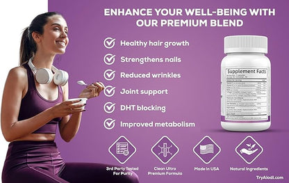Super Collagen 1000mg, Biotin 10000mcg, Keratin 250mg, Hyaluronic 500mg -