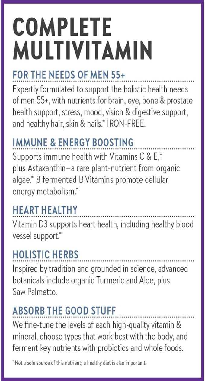 New Chapter Men's Multivitamin 50 plus 20+ Nutrients 55+, Gentle 72 ct