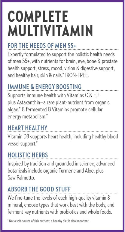 New Chapter Men's Multivitamin 50 plus 20+ Nutrients 55+, Gentle 72 ct