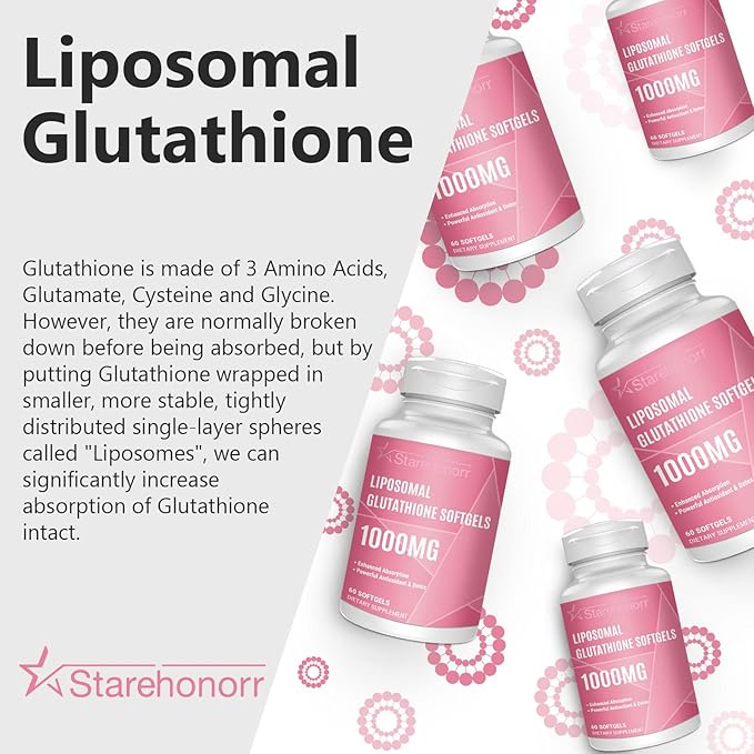 Liposomal Glutathione Softgels 1500MG, Reduced Glutathione 120 Softgels