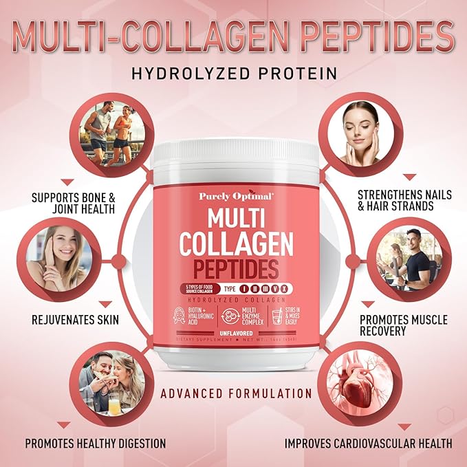Multi Collagen Peptides Powder 5 Types 16 oz