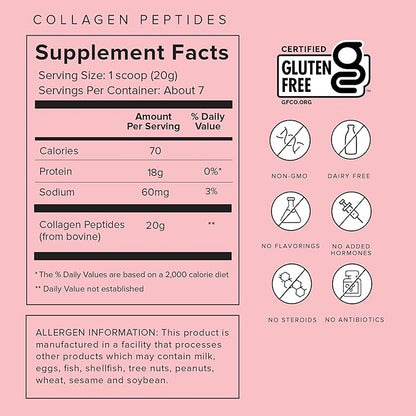 Truvani Hydrolyzed Collagen Peptides 7 Servings 20g Grass-Fed