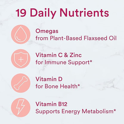 SmartyPants Women's Multivitamin Gummies, Sugar Free: 3 (ALA), D3, C, B12, B6, B6, Vitamin 60 Count (20 Day