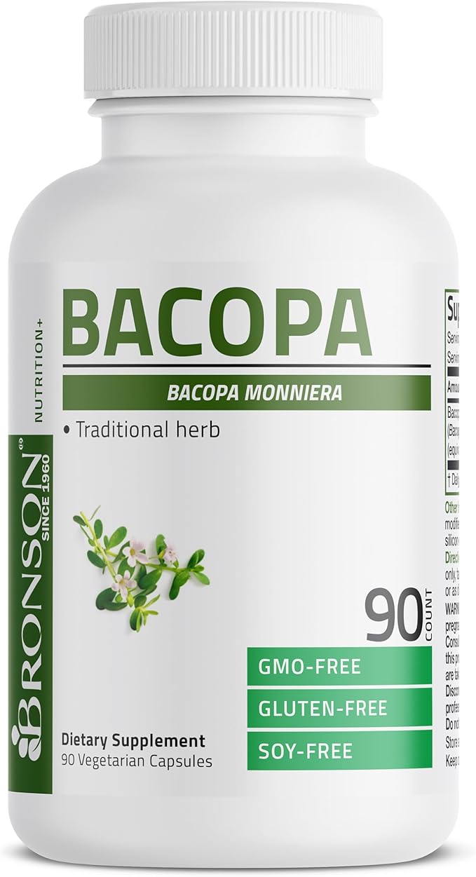 Bronson Bacopa (1200mg Equivalent from 8:1 90 Vegetarian