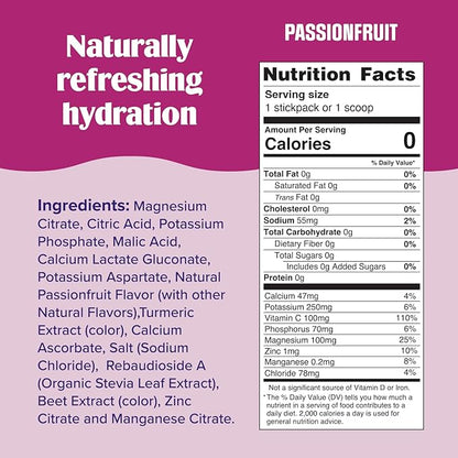 Ultima Replenisher Daily Electrolyte Powder Drink Mix – Passionfruit, 30 Servings – Hydration Powder with 6 Key Electrolytes and Trace Minerals – Keto Friendly, Non-GMO and Sugar-Free