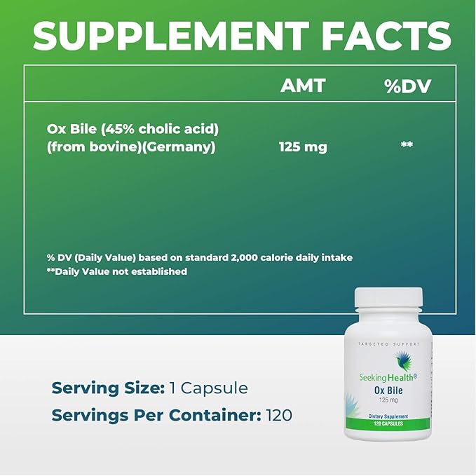 Seeking Health Ox Bile 125 120 Capsules