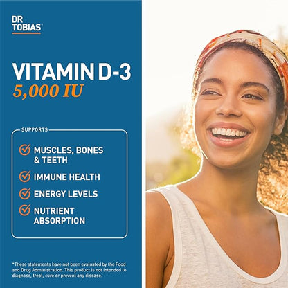 Dr. Tobias Vitamin D3 5000 IU, 90 Capsules, 90 Servings