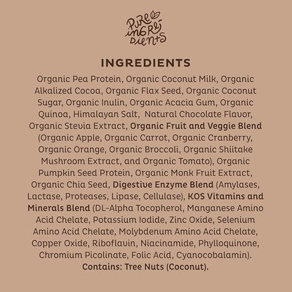 KOS Vegan Protein Powder Erythritol Free, Chocolate 28 Servings
