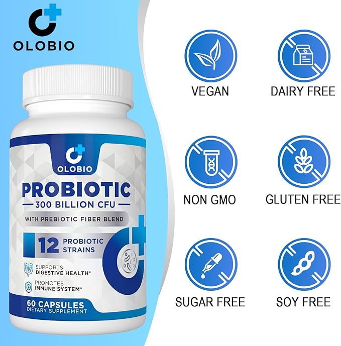 300 Billion CFU Probiotic, Probiotics 12 Probiotics 3 Prebiotics, 60 Counts