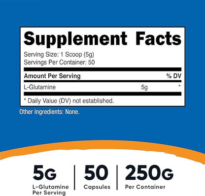 Nutricost L-Glutamine Powder 250 Grams