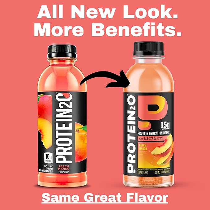 Protein2o 15g Whey Protein Isolate Hydration Drink, 350mg of Electrolytes, Vitamins B5 & B6, Low Sugar, Flavor Fusion Variety Pack, 16.9 oz Bottle (Pack of 12)
