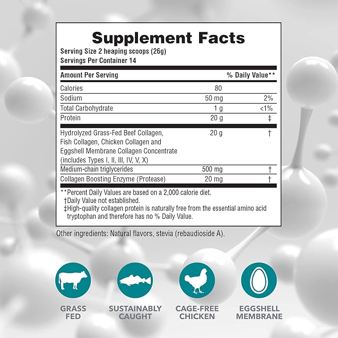 Natures Plus Collagen Peptides, Vanilla 0.8 lb 14 Servings