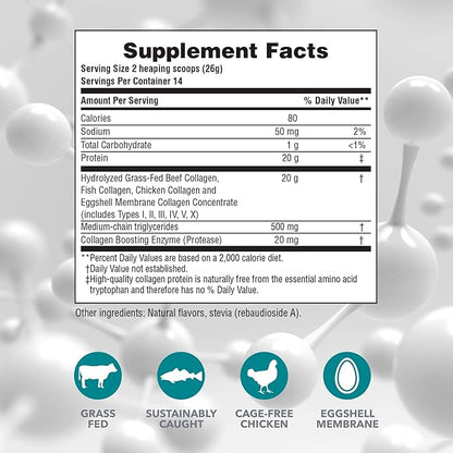 Natures Plus Collagen Peptides, Vanilla 0.8 lb 14 Servings