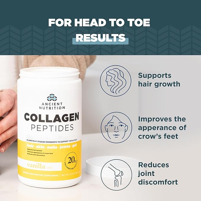 Ancient Nutrition Collagen Peptides, Collagen Peptides 12 Servings, 20g Collagen