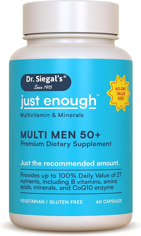 Dr. Siegal's Just Enough Multivitamin and 50+, 60 60 Capsules, 60 Servings, 50 Plus,