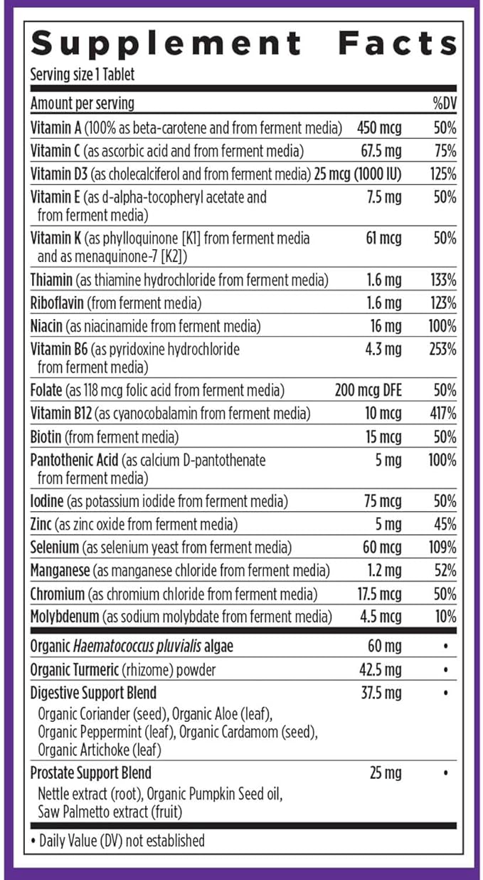 New Chapter Men's Multivitamin 50 plus 20+ Nutrients 55+, Gentle 72 ct