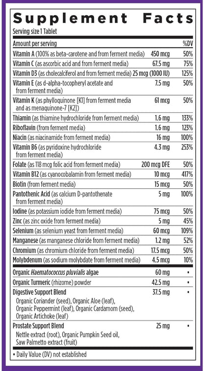 New Chapter Men's Multivitamin 50 Plus 20+ Nutrients 55+, Gentle 96 ct