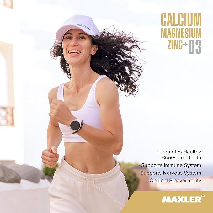 Maxler Calcium Magnesium Zinc Plus Vitamin D3 1000mg Magnesium 600mg Zinc 15mg Vitamin D3 600IU 600IU - 90 Calcium D3 Tablets