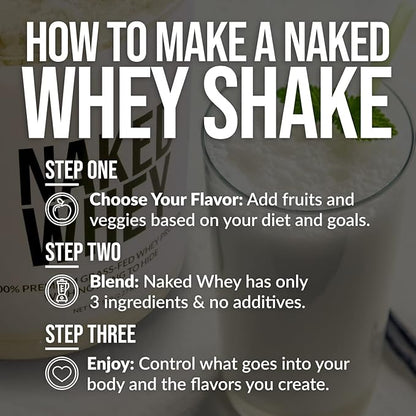 Naked Vanilla Whey Protein Powder 5Lb Bulk, 61 Servings