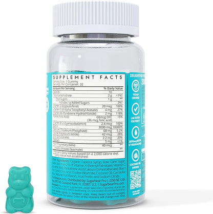 SugarbearPRO Hair Vitamin Extra Strength 6000mcg Men,B12, MSM, 3, Elderberry, 1 Month