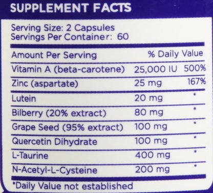 Lutein Vision Support 120 Capsules 60 Day
