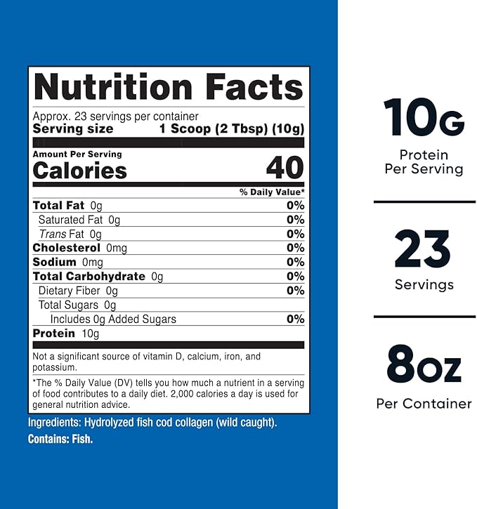 Nutricost Marine Collagen Powder Wild Caught (8 oz) 23 Servings, 10 G