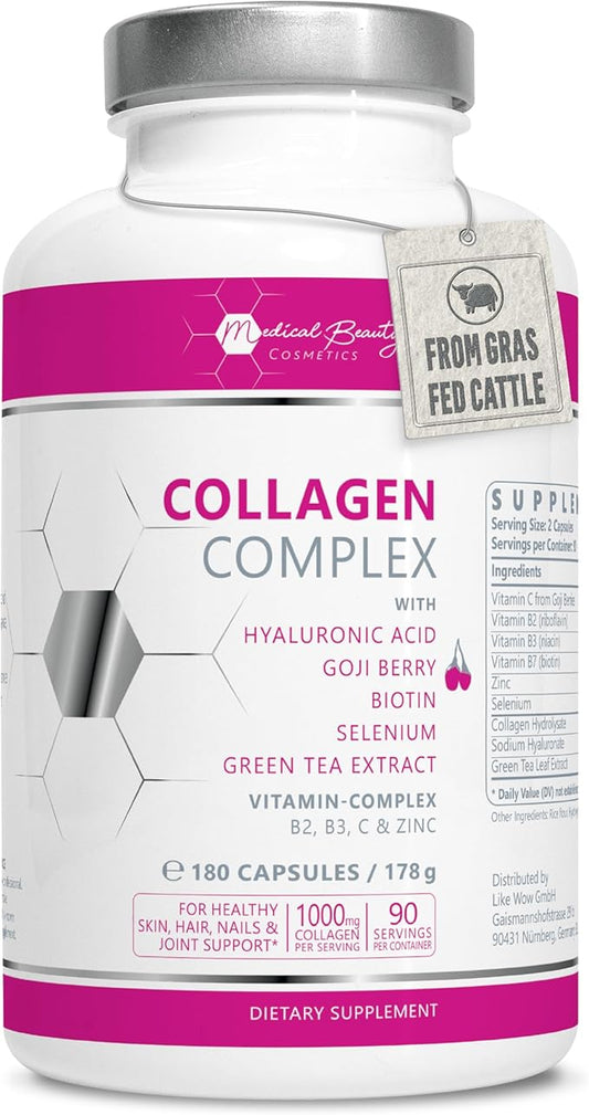 Grass Fed Hydrolyzed Collagen Peptide Complex 1000mg, 90 90 Servings.