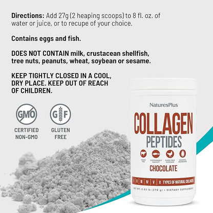 Natures Plus Collagen Peptides, Chocolate 0.83 lb 14 Servings