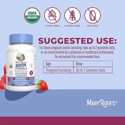 MaryRuth Organics Prenatal Vitamins for Women 800 mcg 30 Servings