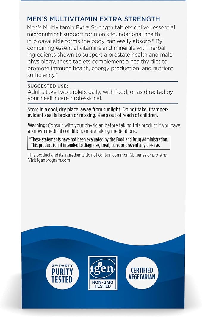 Nordic Naturals Men’s Multivitamin Extra Strength 20 Essential 60 Tablets 30 Servings