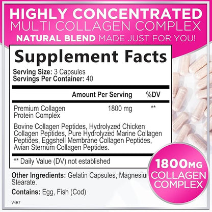 Collagen Peptides for Women & Men, 120 Capsules