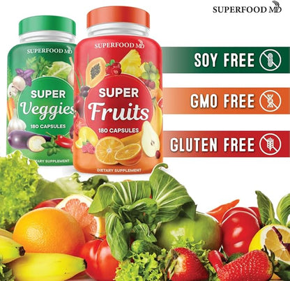 Superfood Fruit and Veggie Supplement 100% Whole (720 Count 4))