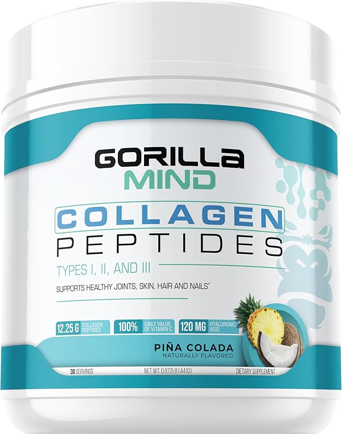 Gorilla Mind Collagen Peptides Powder 441g (Piña