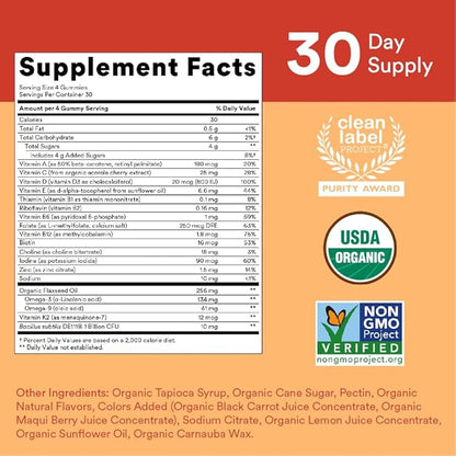 SmartyPants Organic Prenatal Vitamins for Women 3, Vitamin D3, Vitamin B12, 120 120 Count