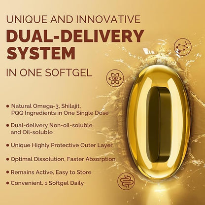 Ubiquinol CoQ10 600 MG Softgels Omega-3 & Coenzyme-Q10, Active CoQ10 Ubiquinol 180 Servings